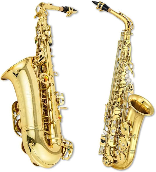Yinfente Eb Alto Saxophone For Beginners Adult, Saxophone Student, E Flat Alto Sax Full Kit