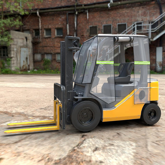 Clear Forklift Cab Enclosure Cover Waterproof Universal Fit 6000 lbs | All-Weather 360° Visibility, Scratch-Resistant PVC, Dual Zipper Doors, Reflective Safety Strips, Universal 57"L×47"W×52"H Fit