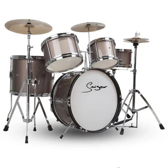 Drum Kit High Quality Musical Percussion Instrument 5 Piece 3 Cymbals Professional Kid Drum Set Ideal for Beginners, Students Red