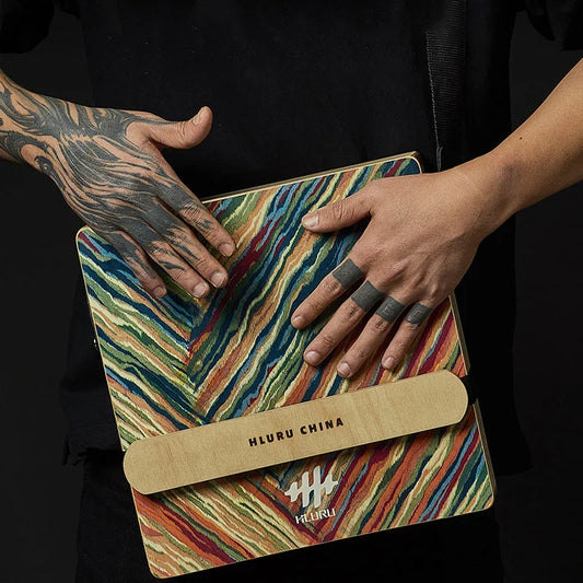 Hluru Cajon Drum For Trave Wooden Box Drum Music Drum Kahong Drum Instrument Travel Drum Professional Percussion Instrument Painting