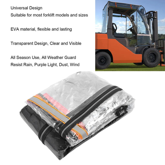 Forklift Cover Dust Rain Wind Proof Transparent EVA Protective Enclosure All Weather Forklift Sunshade Forklift Protective Cover
