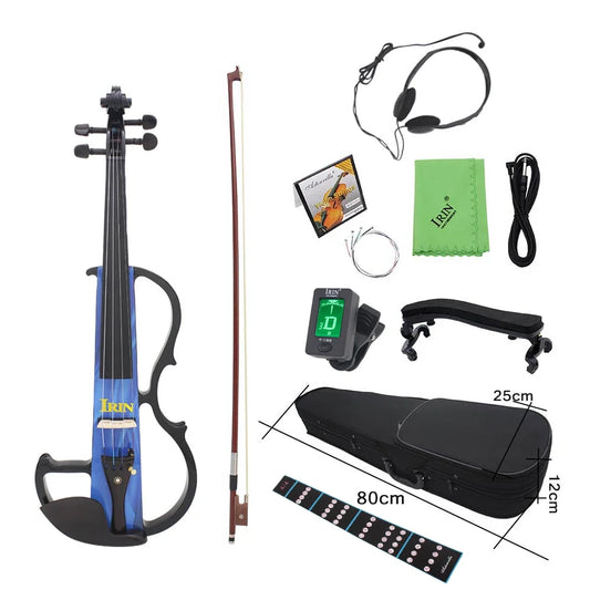 IRIN 4/4 Electric Violin Maple Body Electric Silent Violin With Bow Case Headphone Cable Shoulder Rest Parts & Accessories Electric Violin Set1