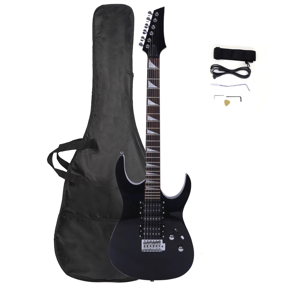 Novice Entry Level 170 Electric Guitar HSH Pickup Bag Strap Paddle Rocker Cable Wrench Tool