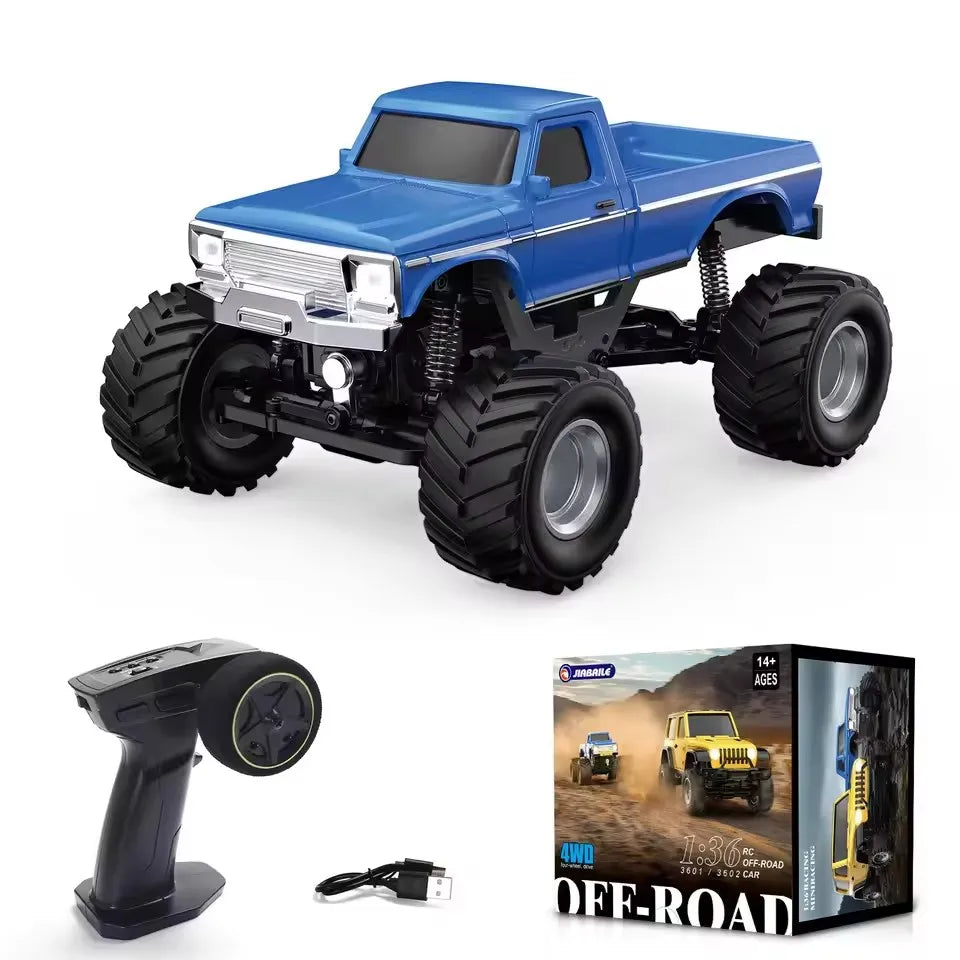 Boy 1/36 RC Crawler Car 4WD Mini Radio Control Off-road Vehicle Light System Climbing RC Car Remote Control RTR Hobby Model Gift