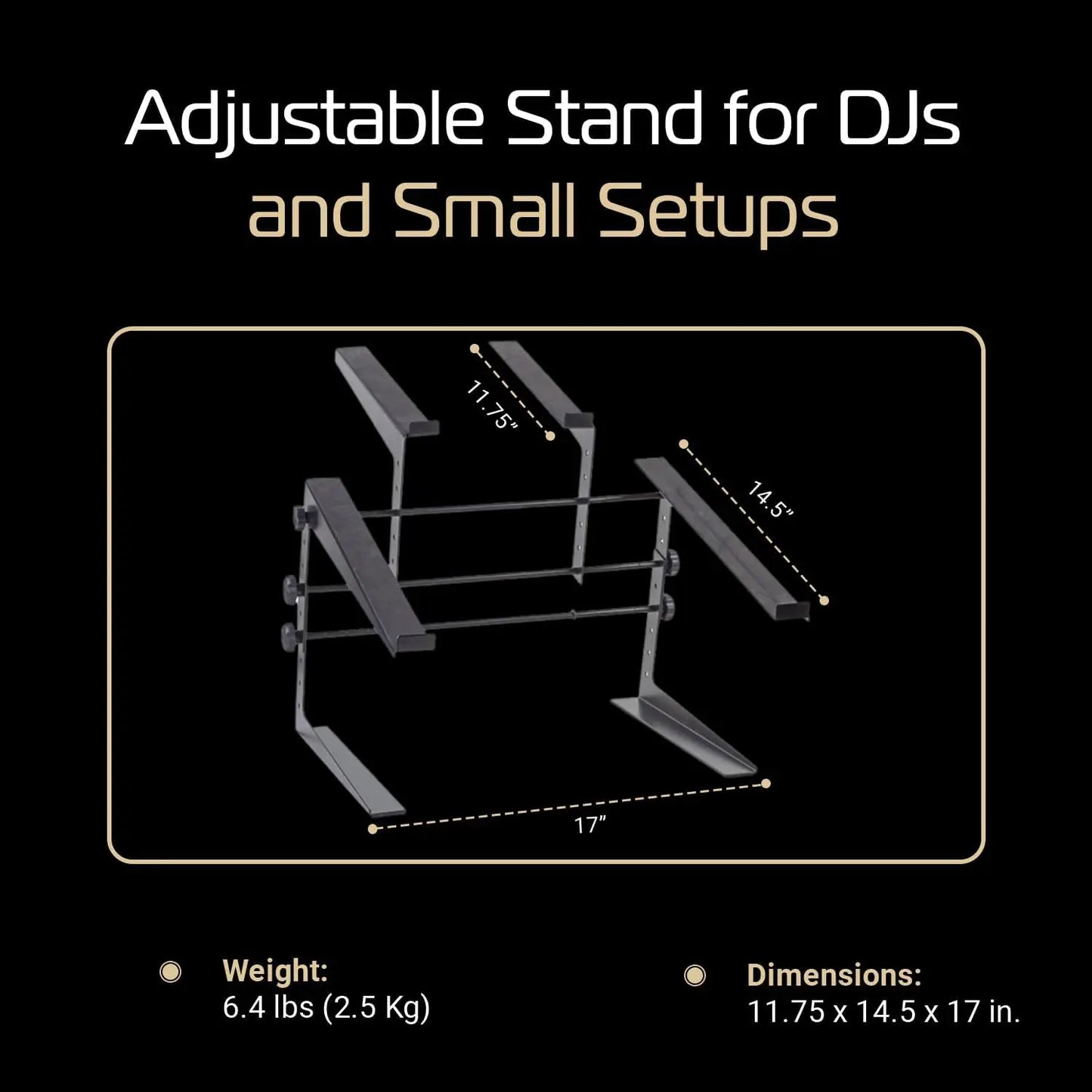 Portable Adjustable DJ Controller Stand for Laptop and Gear, Durable Home Club Road Use
