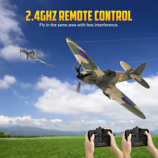 Spitfire RC Plane 2.4G 3CH Gyro Stabilizer Fixed Wing EPP Foam 400MM Wingspan Airplane RTF Fighter for Boys Children