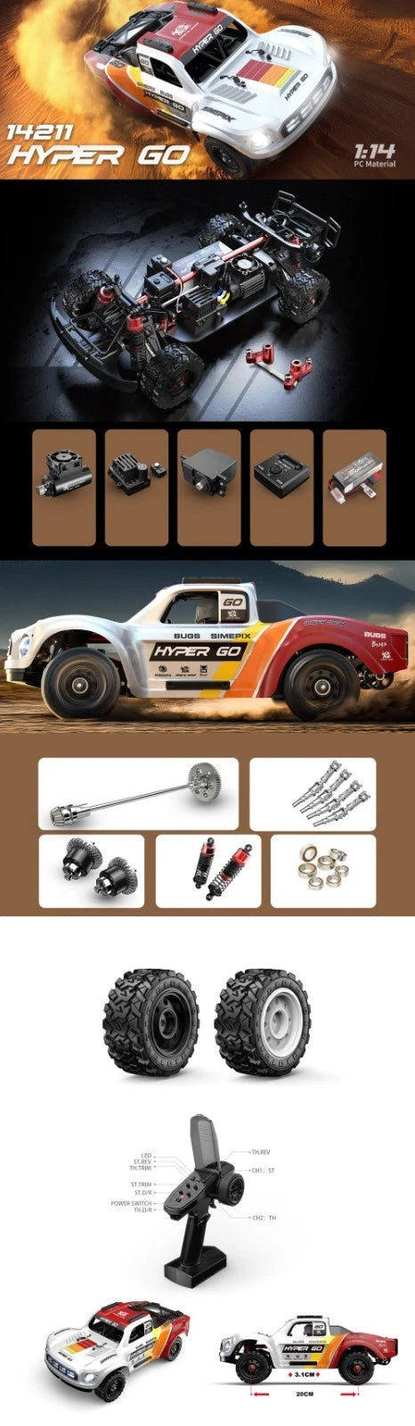 MJX Hyper Go 14211 1/14 Brushless Short Course RC Truck