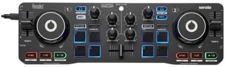 Hercules DJControl Starlight | Pocket USB DJ Controller with Serato DJ Lite, Touch-Sensitive Jog Wheels, Built-in Sound Card and Built-in Light Show