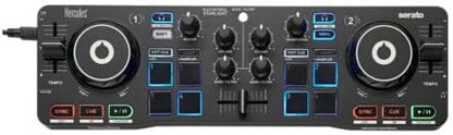 Hercules DJControl Starlight | Pocket USB DJ Controller with Serato DJ Lite, Touch-Sensitive Jog Wheels, Built-in Sound Card and Built-in Light Show