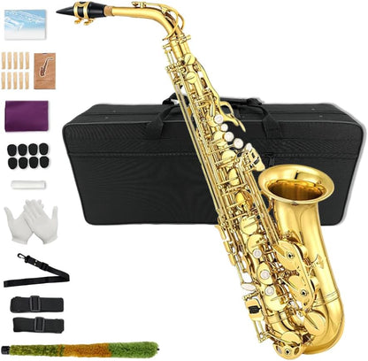 Yinfente Eb Alto Saxophone For Beginners Adult, Saxophone Student, E Flat Alto Sax Full Kit