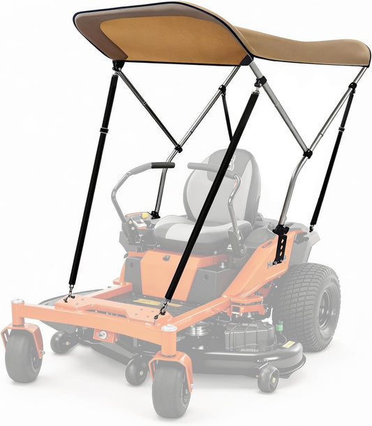 Sun Shade Canopy for Zero Turn Lawn Mower, Waterproof Fabric UV Protection, Lawn Mover Canopy with Raise Bracket Fits John Deere, Kubota, Cub Cadet, Troy-Bilt, Bimini Top Straps Attachment