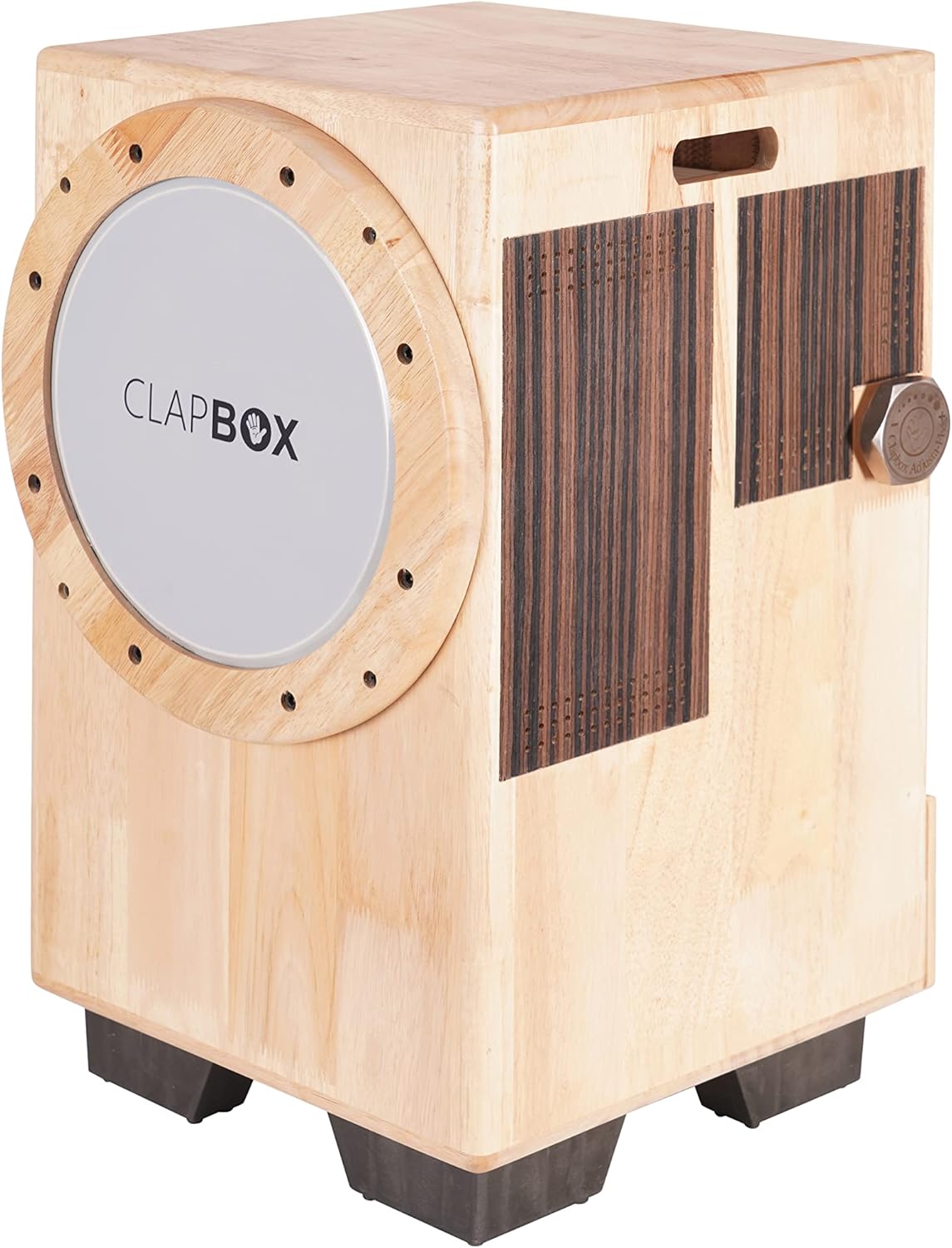 Clapbox Cajon Drum Birch Wood (Full Size) - NOT MADE IN CHINA - 3-in-1 - Cajon + Bongo + Darbuka | Most Popular Percussion Brand Online (Natural, Cajembe)