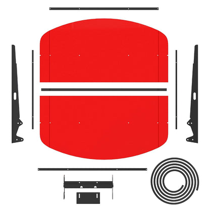 Tractor and Mowers Canopy for ROPS 53-3/8" X 53-3/8"- High-Density Thermoplastic Mowers Umbrella (Will Add About 4'' to The Height of The Tractor)-Red