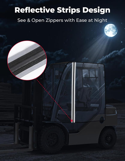 KEMIMOTO Forklift Rain Cover with Rear Window, Fit Forklift up to 8000 lb | Waterproof Cab Enclosure Clear Fork Truck Cover with 0.5MM PVC Film, Anti-UV Universal Fit, 61"Top 51" L x 41" W x 51" H