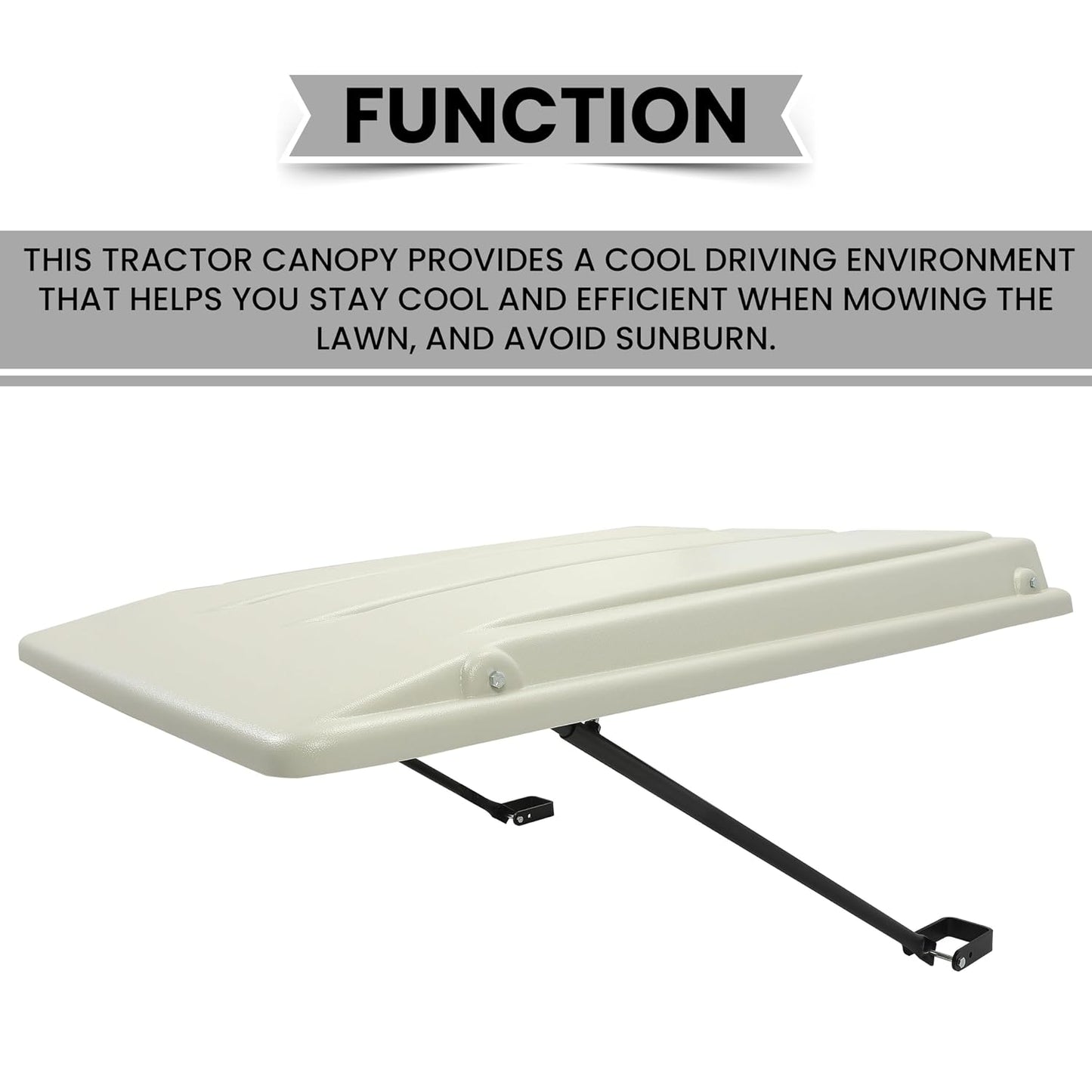 HECASA Tractor Canopy Compatible with John Deere Compact Utility Tractors with ROPS 34" Wide or Less. Fit 1 1/2" x 3", 2" x 2" or 2" x 3" ROPS Sun Shade Canopy with Bracket 36" W x 40" L