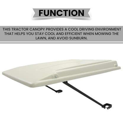 HECASA Tractor Canopy Compatible with John Deere Compact Utility Tractors with ROPS 34" Wide or Less. Fit 1 1/2" x 3", 2" x 2" or 2" x 3" ROPS Sun Shade Canopy with Bracket 36" W x 40" L