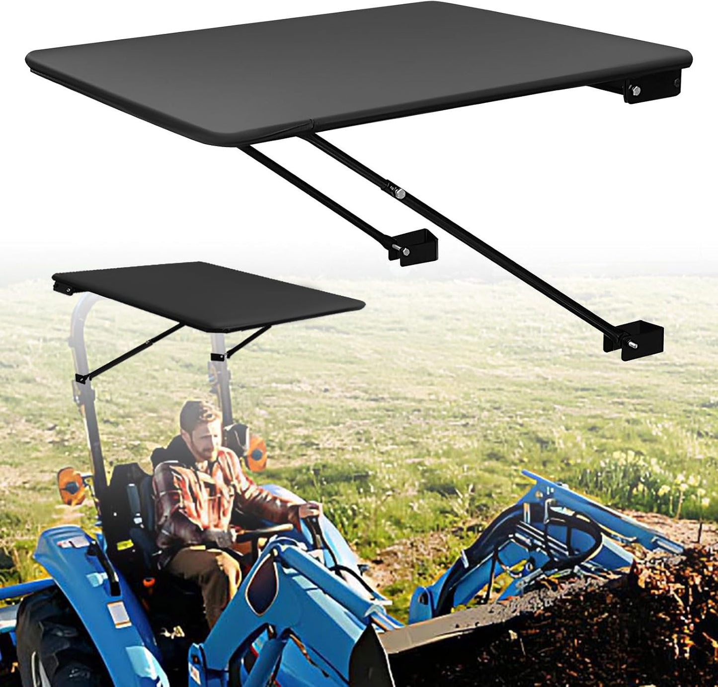 Universal Tractor Canopy for ROPS, UV-Resistant Sunshade | Fits compact tractors, riding mowers, zero-turn mowers and lawn tractors; UV-resistant shade with easy bolt-on installation