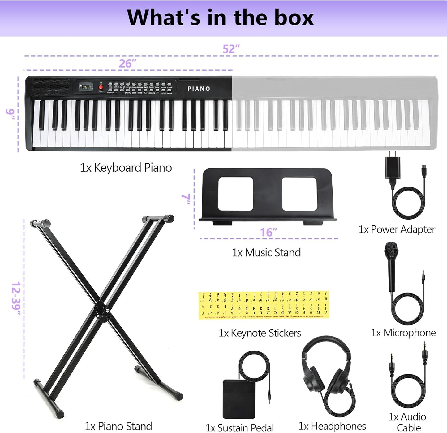 88 Key SEMI-Weighted Keyboard Piano For Beginners w/Stand, Corded Electric, MIDI, Bluetooth, 1000 Tones/Rhythms, 150 Demos, Sustain Pedal, Teaching Mode, Metronome, Sync, Dual Key, Key Drum