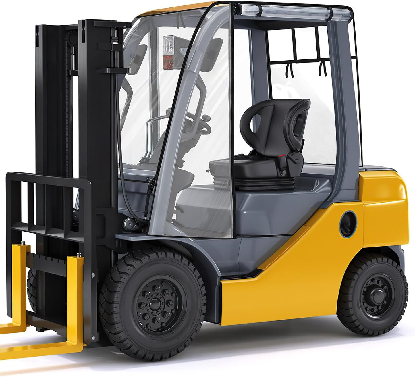 KEMIMOTO Forklift Rain Cover with Rear Window, Fit Forklift up to 8000 lb | Waterproof Cab Enclosure Clear Fork Truck Cover with 0.5MM PVC Film, Anti-UV Universal Fit, 61"Top 51" L x 41" W x 51" H