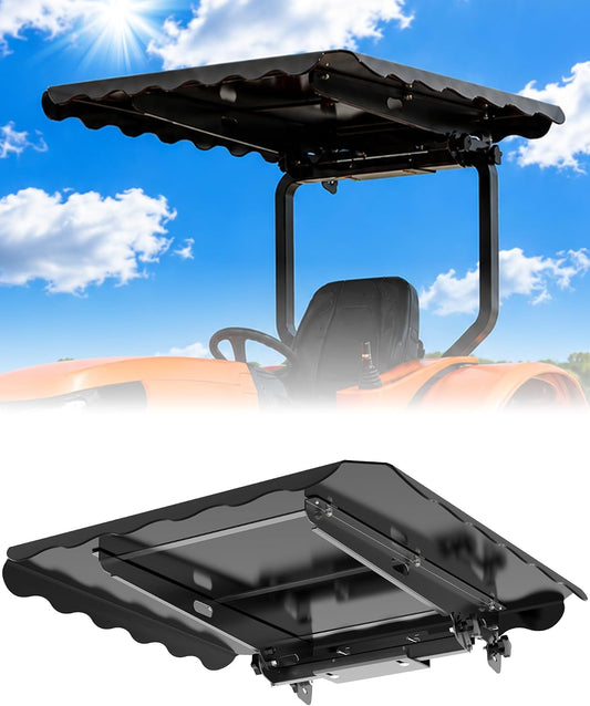 Tractor Roof Canopy, Tractor Canopy for ROPS, Tractor Sun Shade | 42" x 38" Tractor Shade Canopy for Tractor, Zero Turn Lawn Mowers, Lawn Tractor Canopy and Farm Equipment , Black