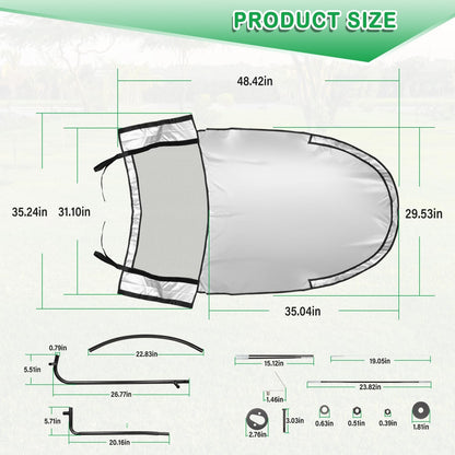 Riding Lawn Mower Sun Canopy Compatible with John Deere 100/D100/E100/L100/LA100/S100/S200 Series, Replacement for LP68122 LP51702 Lawn Tractor Sunshade