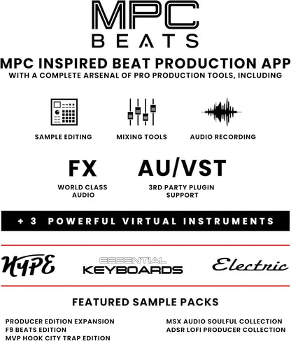 Akai Professional MPK Mini MK3 25 Key USB MIDI Keyboard Controller With 8 Backlit Drum Pads, 8 Knobs, Music Production Software and Native Instruments Sound Package (NKS Integration), Black
