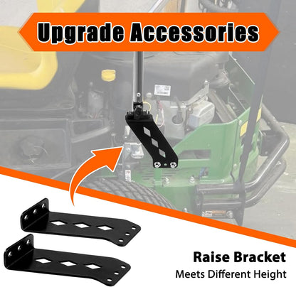 Sun Shade Canopy for Zero Turn Lawn Mower, Waterproof Fabric UV Protection, Lawn Mover Canopy with Raise Bracket Fits John Deere, Kubota, Cub Cadet, Troy-Bilt, Bimini Top Straps Attachment