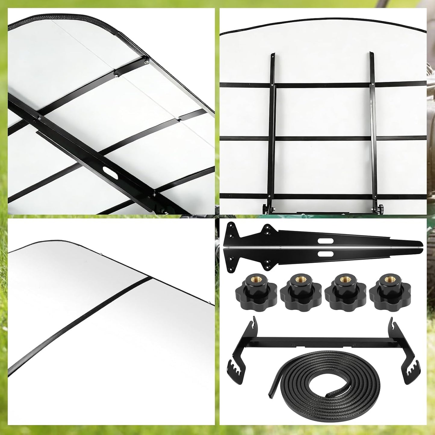 White ROPS Tractor Canopy Top 51-7/8" x 51-5/8", Weather Protection Canopy Umbrella for Tractors & Lawn Mowers, Blocks UV, Rain & Snow, Adds Around 4'' to Tractor Height