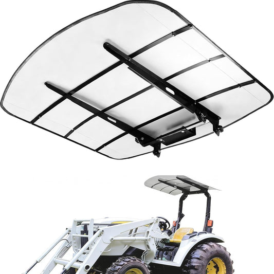 White ROPS Tractor Canopy Top 51-7/8" x 51-5/8", Weather Protection Canopy Umbrella for Tractors & Lawn Mowers, Blocks UV, Rain & Snow, Adds Around 4'' to Tractor Height