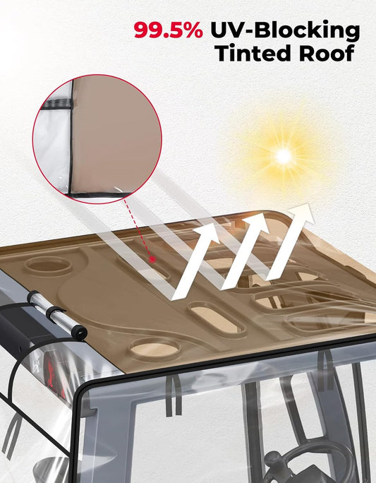 KEMIMOTO Forklift Rain Cover with Rear Window, Fit Forklift up to 8000 lb | Waterproof Cab Enclosure Clear Fork Truck Cover with 0.5MM PVC Film, Anti-UV Universal Fit, 61"Top 51" L x 41" W x 51" H