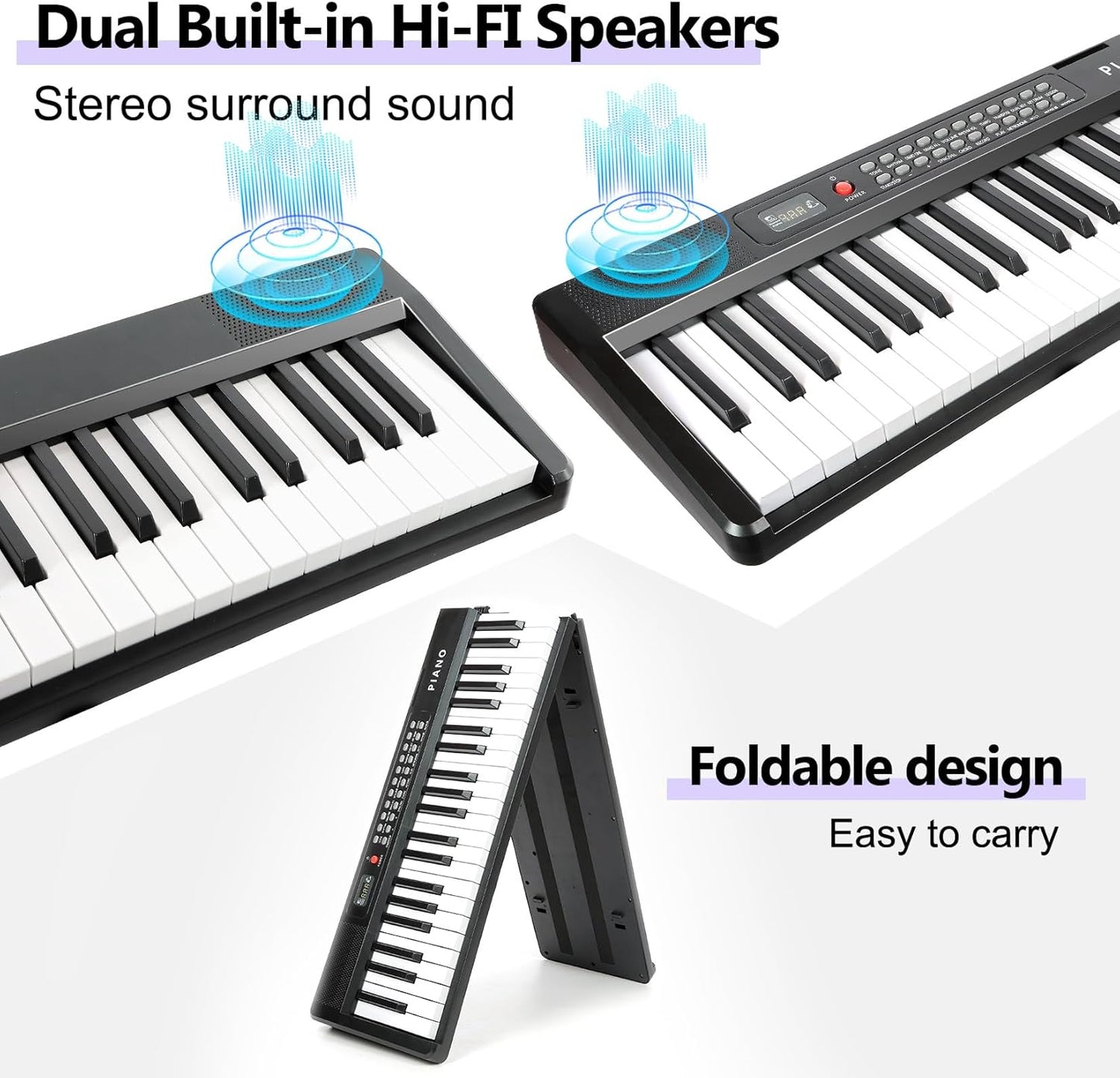 88 Key SEMI-Weighted Keyboard Piano For Beginners w/Stand, Corded Electric, MIDI, Bluetooth, 1000 Tones/Rhythms, 150 Demos, Sustain Pedal, Teaching Mode, Metronome, Sync, Dual Key, Key Drum