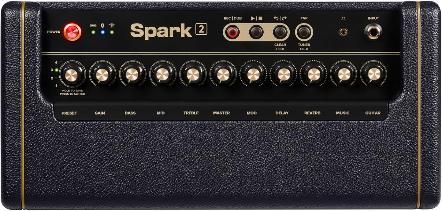 Positive Grid Spark 2 50W Smart Guitar Practice Amp & Bluetooth Speaker with Built-in Looper, AI Features & Smart App for Electric, Acoustic, & Bass Guitar