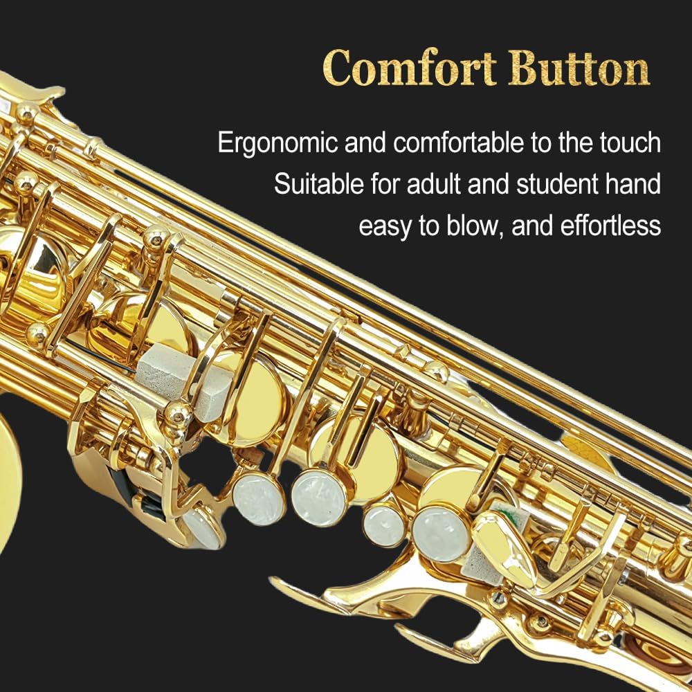 Yinfente Eb Alto Saxophone For Beginners Adult, Saxophone Student, E Flat Alto Sax Full Kit