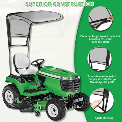 Riding Lawn Mower Sun Canopy Compatible with John Deere 100/D100/E100/L100/LA100/S100/S200 Series, Replacement for LP68122 LP51702 Lawn Tractor Sunshade