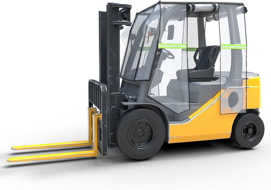 Clear Forklift Cab Enclosure Cover Waterproof Universal Fit 6000 lbs | All-Weather 360° Visibility, Scratch-Resistant PVC, Dual Zipper Doors, Reflective Safety Strips, Universal 57"L×47"W×52"H Fit