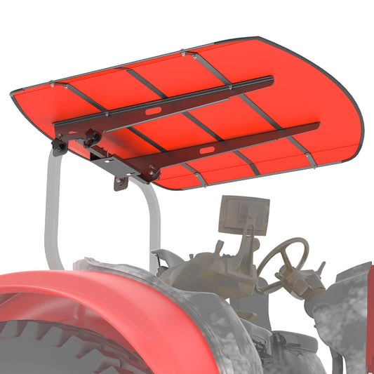 Tractor and Mowers Canopy for ROPS 53-3/8" X 53-3/8"- High-Density Thermoplastic Mowers Umbrella (Will Add About 4'' to The Height of The Tractor)-Red
