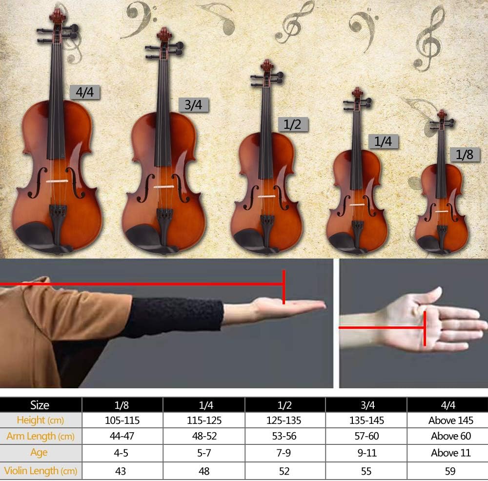 Ktaxon Violin for Beginners Students, Acoustic Violins 4/4, Full Size Fiddle Kit with Case, Bow, Rosin, Adult Teens Learners Age 11+ (Natural, Size: Classic)