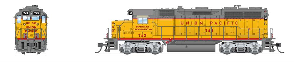 Broadway 7548 EMD GP35, UP 743, "Dependable Transportation", Paragon4 Sound/DC/DCC, HO