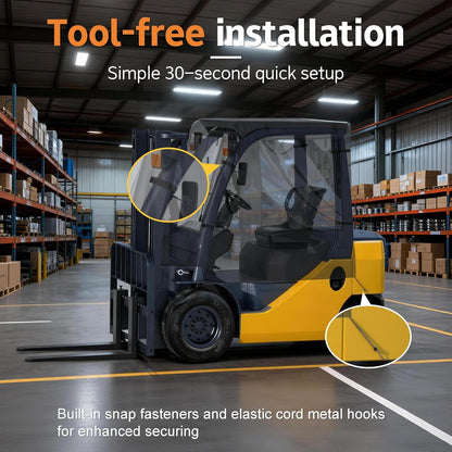 Forklift Cover,Cab Rain Cover,600D Heavy Duty Waterproof Fabric+EVA Transparent,More Tear Resistant,Forklift Fits All Forklifts Up to 6000Lb, All Weather Protection