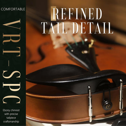 AKLOT Ergonomic Acoustic 4/4 Violin: Lesson Book, Solid Wood Intermediate Beginner Matte Fiddle, with Hard Case, Extra String, Bow, Shoulder Rest, Tuner, Fretboard Stickers, Full Size Adults Violen