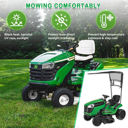 Riding Lawn Mower Sun Canopy Compatible with John Deere 100/D100/E100/L100/LA100/S100/S200 Series, Replacement for LP68122 LP51702 Lawn Tractor Sunshade