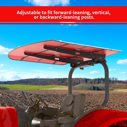 Tractor and Mowers Canopy for ROPS 53-3/8" X 53-3/8"- High-Density Thermoplastic Mowers Umbrella (Will Add About 4'' to The Height of The Tractor)-Red
