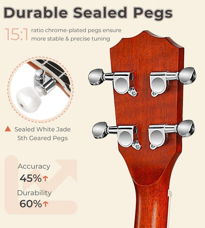 Vangoa 5 String Banjo 26 Inch, MINI Travel Banjo Beginner Kit with Remo Head, Open Back & Closed Solid Back with beginner Kit, Comfortable Carrying Bag