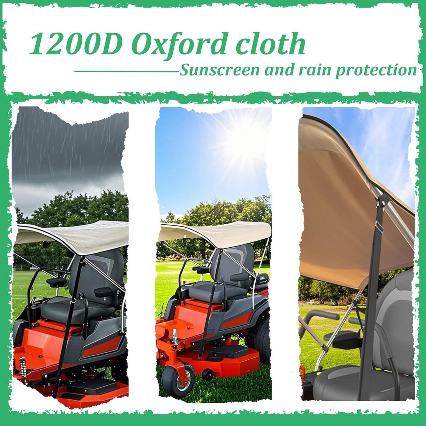 Lawn Mower Canopy, Outdoor Heavy Duty Lawn Mower Awning, Compatible with Zero Turn Mowers, Foldable, UV Resistant, Rain Resistant