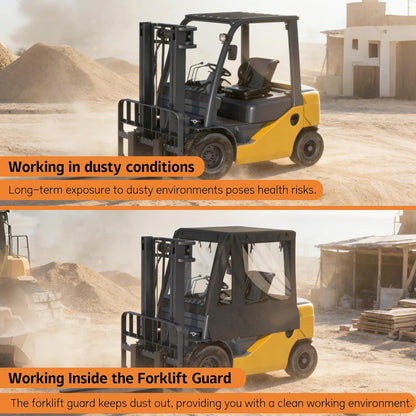 Forklift Cover,Cab Rain Cover,600D Heavy Duty Waterproof Fabric+EVA Transparent,More Tear Resistant,Forklift Fits All Forklifts Up to 6000Lb, All Weather Protection