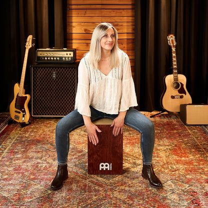 Snare Cajon Box Drum with Bag Bundle For Acoustic Music — MADE IN EUROPE — Baltic Birch Wood, Play with Your Hands, Full Size, 2-YEAR WARRANTY