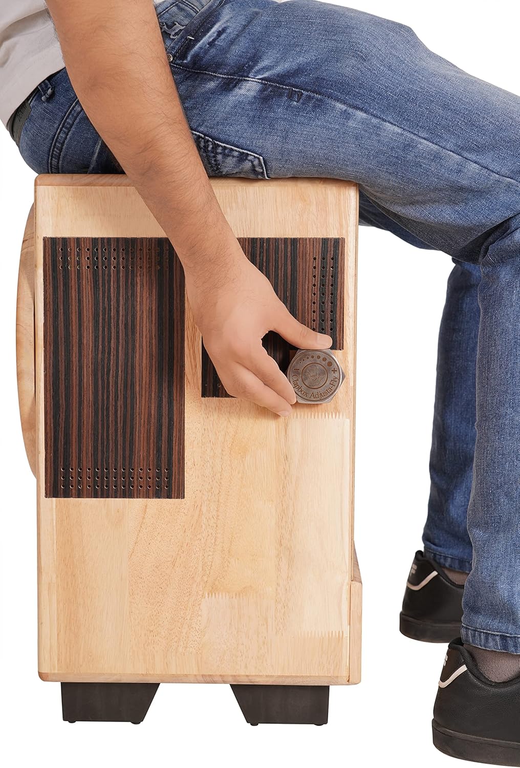 Clapbox Cajon Drum Birch Wood (Full Size) - NOT MADE IN CHINA - 3-in-1 - Cajon + Bongo + Darbuka | Most Popular Percussion Brand Online (Natural, Cajembe)