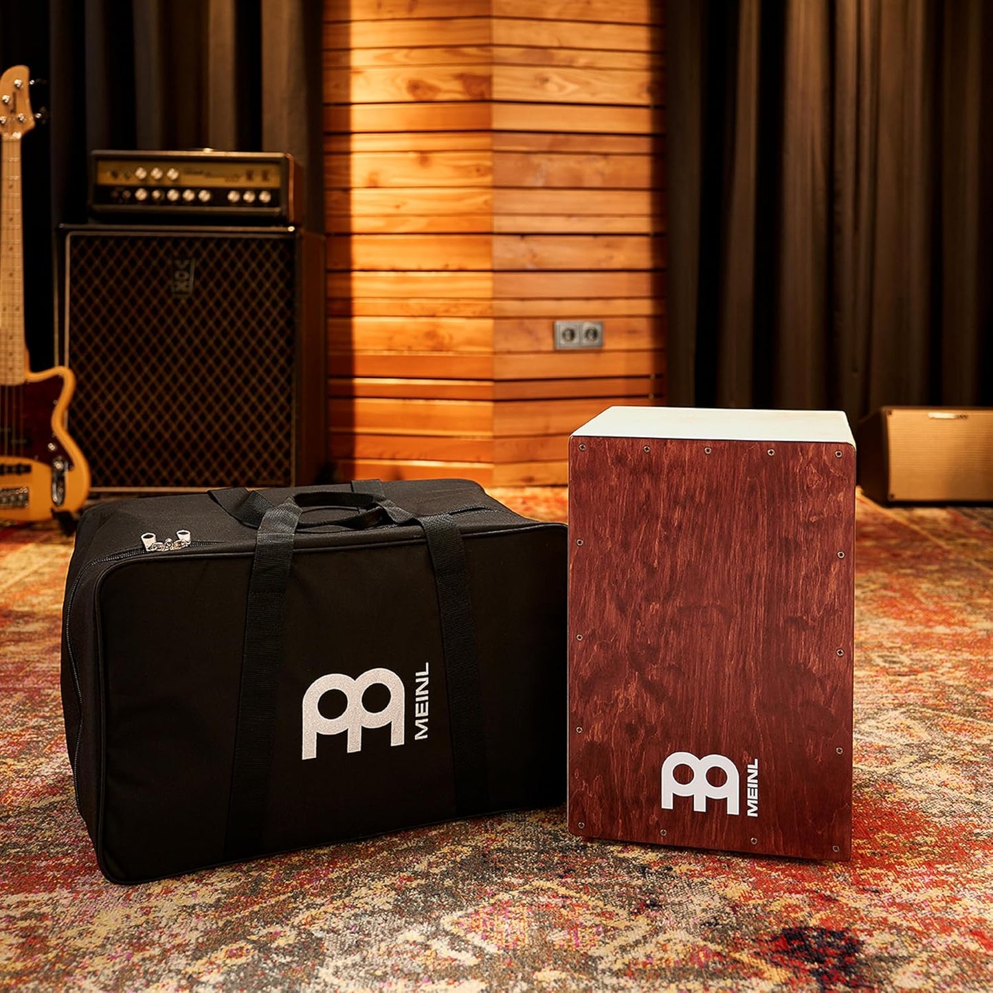 Snare Cajon Box Drum with Bag Bundle For Acoustic Music — MADE IN EUROPE — Baltic Birch Wood, Play with Your Hands, Full Size, 2-YEAR WARRANTY
