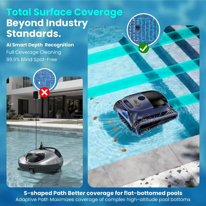 (2026 New) Seauto Crab Pro Cordless Robotic Cleaner, for Inground Pools up to 2000 Sq.ft, All and Waterline Cleaning Vacuum