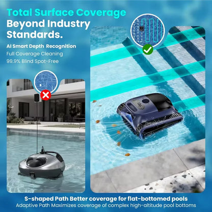 (2026 New) Seauto Crab Pro Cordless Robotic Cleaner, for Inground Pools up to 2000 Sq.ft, All and Waterline Cleaning Vacuum